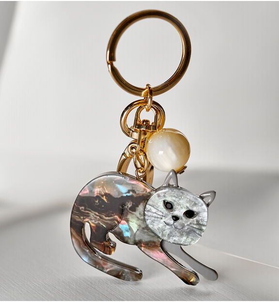 Brelok z szarym kotem Archie BREZA0022