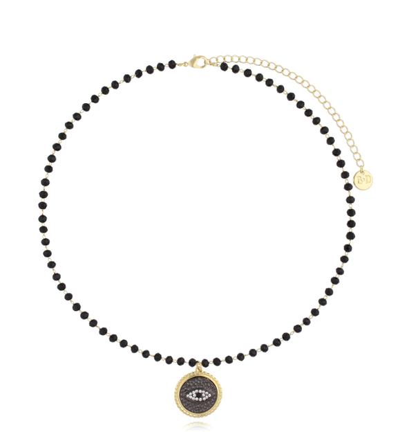 Naszyjnik czarny z okiem Manon NS0236
