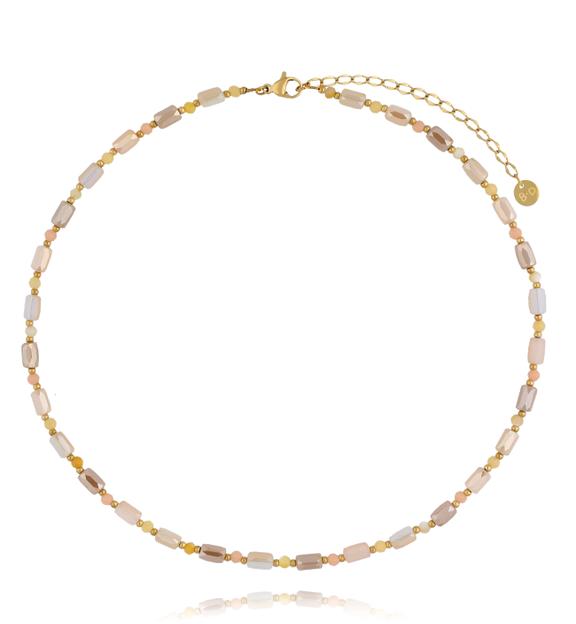 Naszyjnik w beżowo-karmelowych odcieniach NTW1551