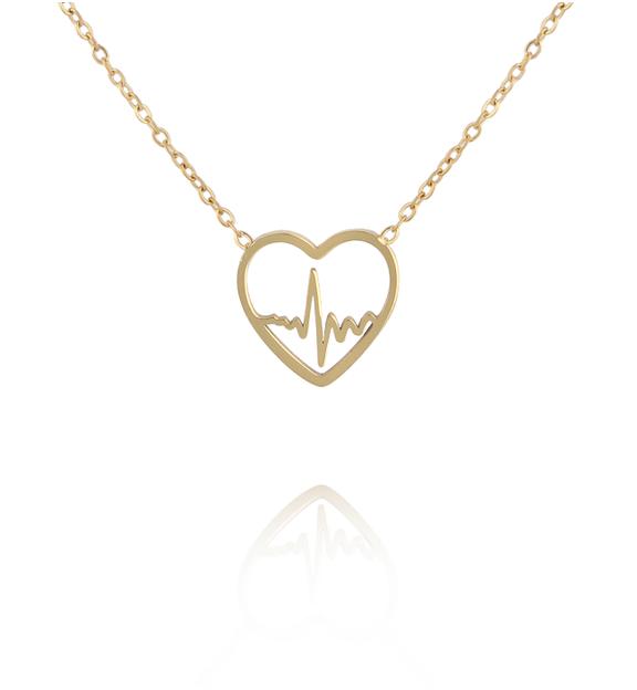 Naszyjnik serce z linią życia złote NSY0783