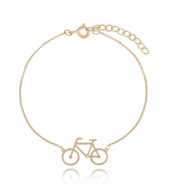 Bransoletka pozłacana z rowerem Pretty Bike BSE0133