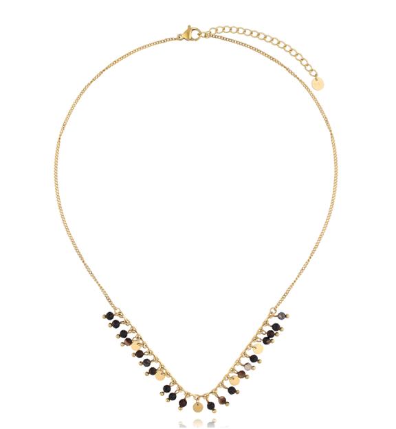 Naszyjnik z czarnymi agatami Paradise Jewels NPA1250