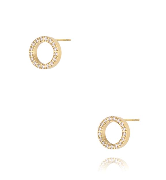 Kolczyki złote kółka z cyrkoniami Best Gift KSA1387