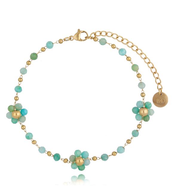 Bransoletka na nogę z amazonitami Bouquet BNSC0056