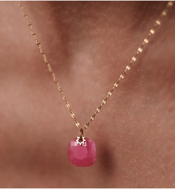 Naszyjnik z  jadeitem fuksjowym Island Elegance NPA1230