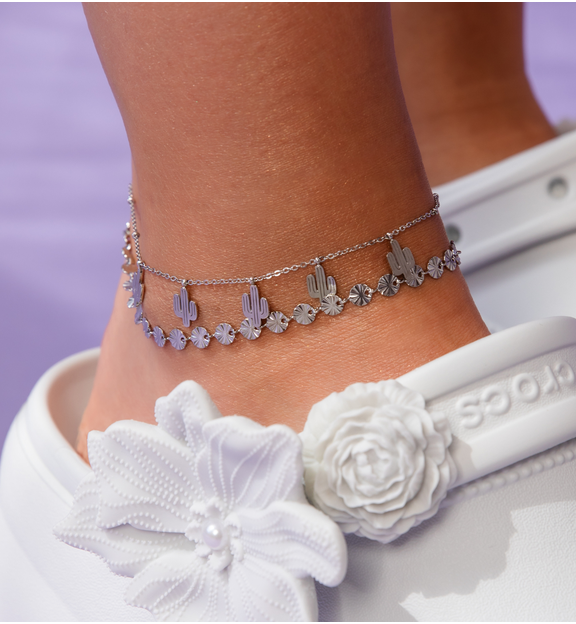 Bransoletka na nogę srebrny łańcuszek Luxe BNSA0077