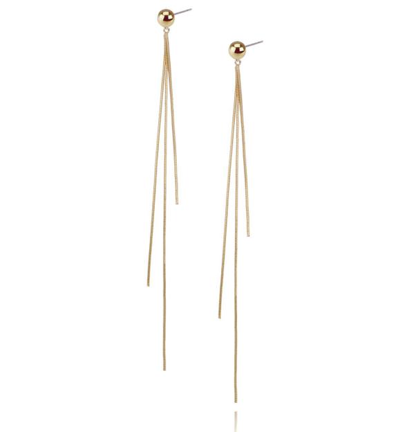 Kolczyki złote wiszące łańcuszki KRG0586