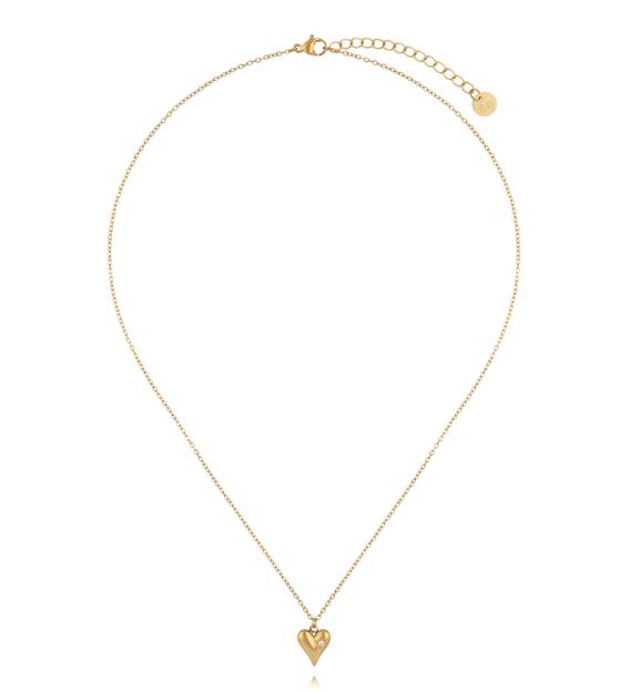Naszyjnik z minimalistycznym sercem i cyrkonią NSY0845