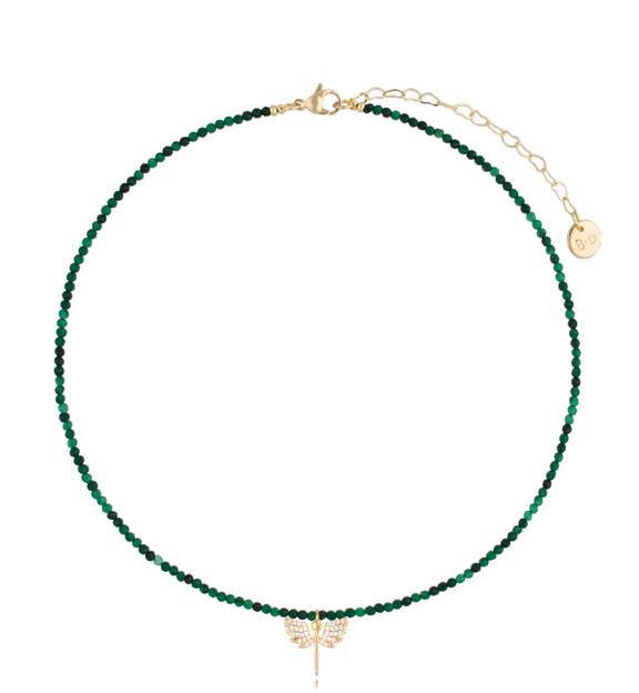 Naszyjnik z jadeitami i skrzydełkami Lifestyle NTW0822