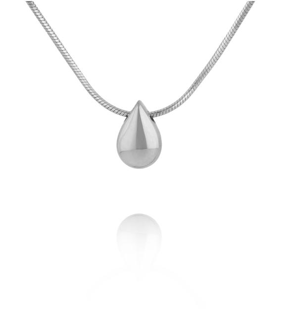 Naszyjnik z zawieszą kroplą srebrny NSY0626