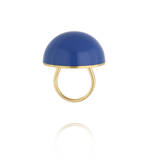 Pierścionek z granatową emalią w złotej oprawie PSA1188