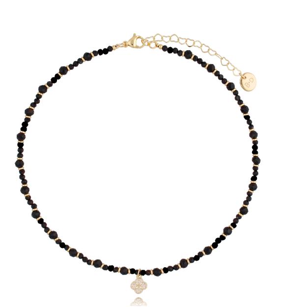 Naszyjnik złoty z czarnym turmalinem Pauline NTW0240