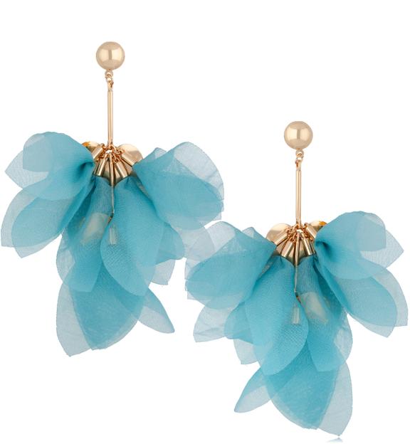 Kolczyki z szyfonu jasne morskie Tropic KBL1212