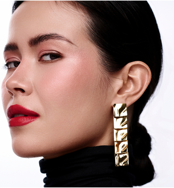 Kolczyki prostokątne złote KRG1065