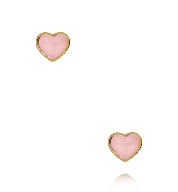 Kolczyki serca z kwarcem różowym KSA2578