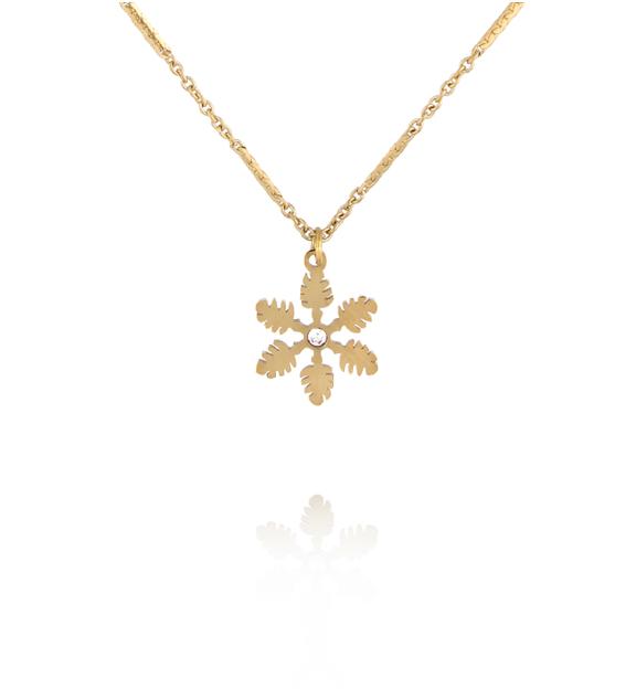 Naszyjnik ze śnieżynką złoty NSY0712