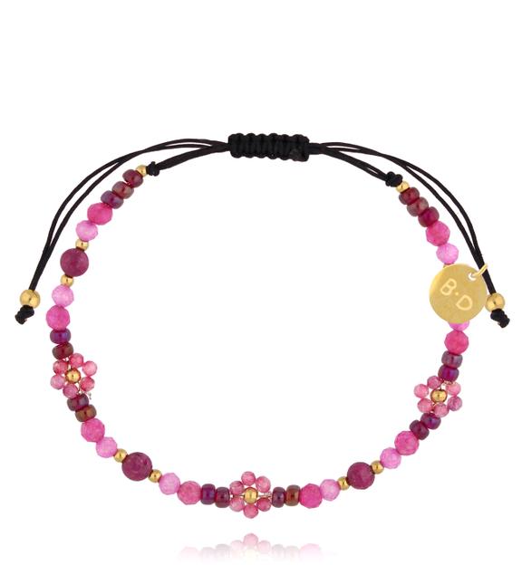 Bransoletka z jadeitami i rubinami  Lizzy BMT0273