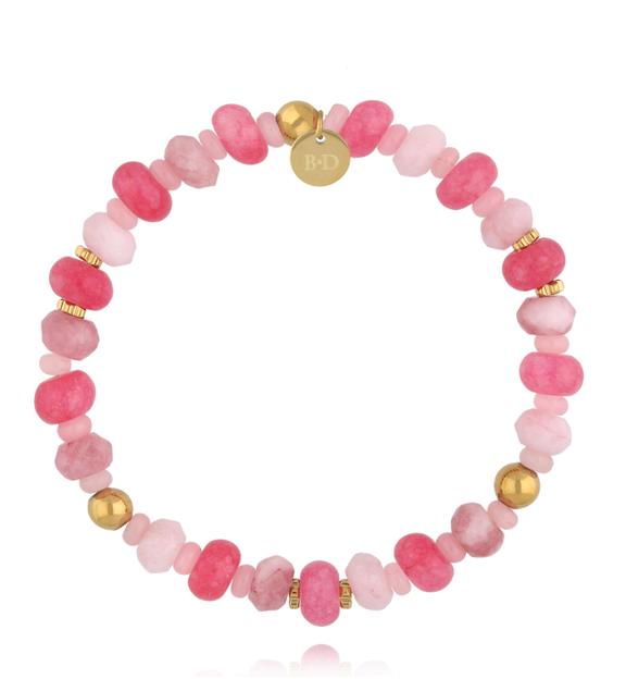 Zestaw bransoletek z naturalnych kamieni w odcieniach różu ZN0151