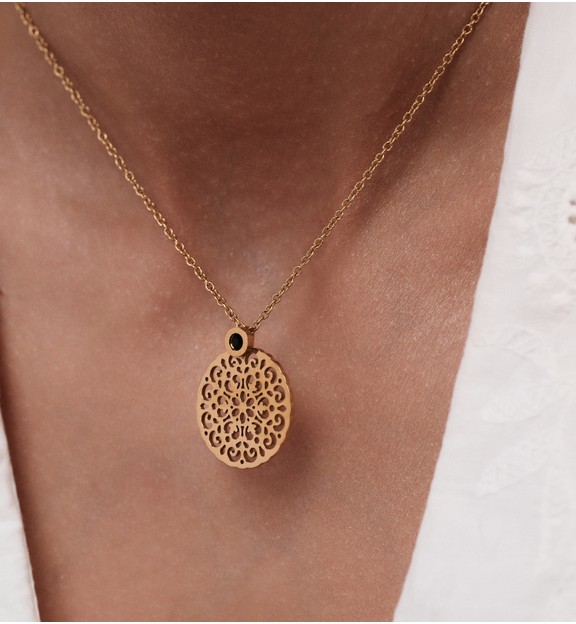 Naszyjnik z rozetką złoty Stine NSA0792