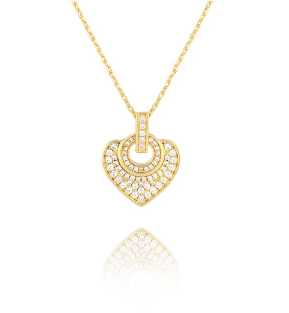 Naszyjnik złoty z sercem Glam Charms NS0291