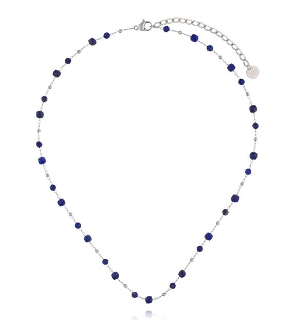 Naszyjnik srebrny z kamieniem lapis lazuli NSY1053