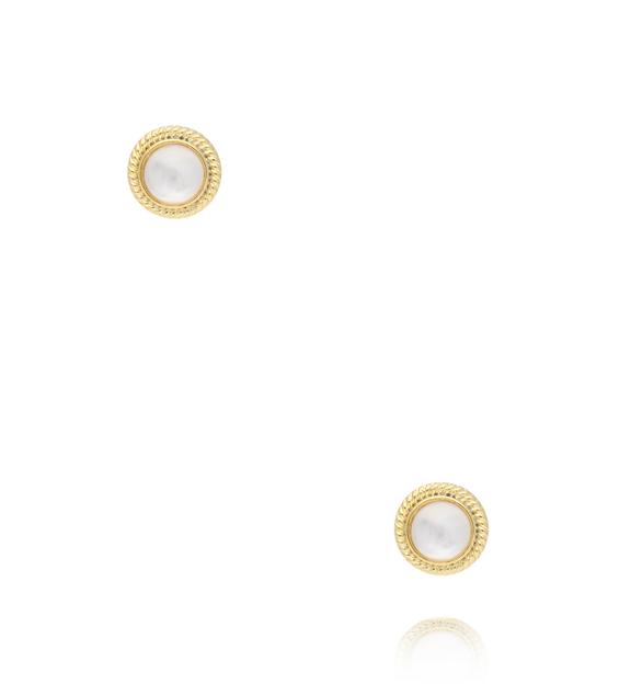 Kolczyki okrągłe z masą perłową złote KSS2193