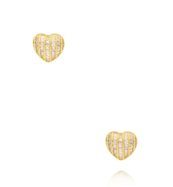 Kolczyki złote serca z cyrkoniami KSS2181