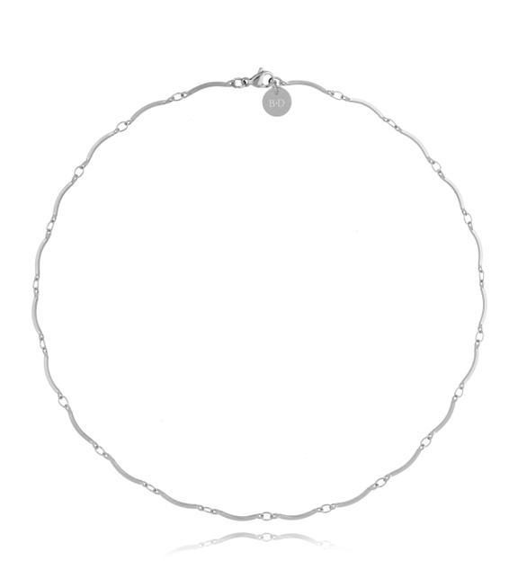 Naszyjnik ze stali szlachetnej posrebrzany Waves NSA0272