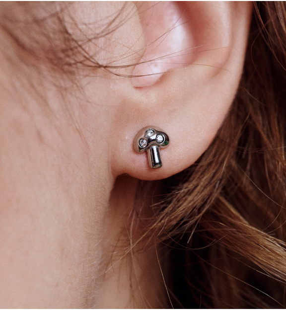 Kolczyki grzybki srebrne KSA2303