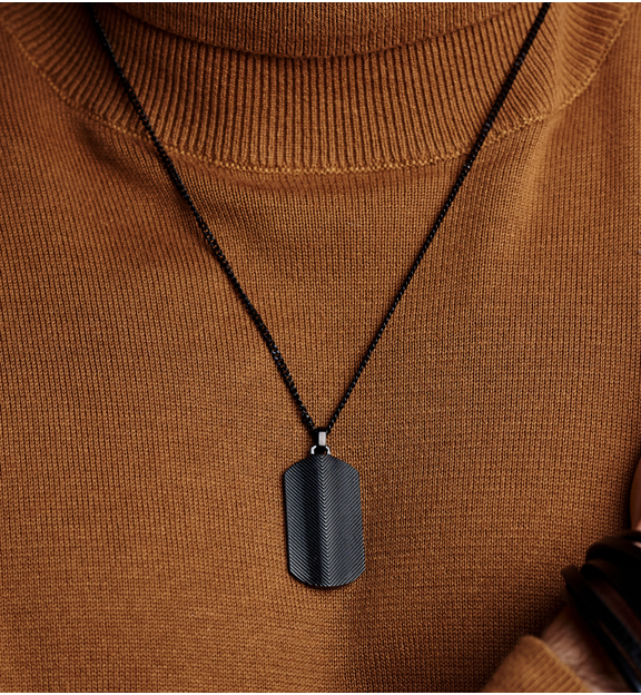 Naszyjnik nieśmiertelnik czarny NMITC0190