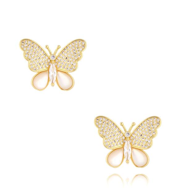 Kolczyki ze złotymi motylkami Papillon doré KSS1469