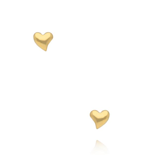 Kolczyki wkrętki w kształcie serca złote KSY0612