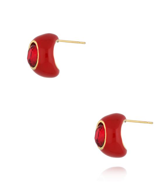 Kolczyki czerwone emaliowane KSY0174