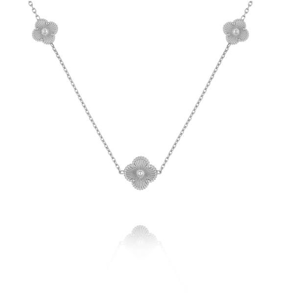 Naszyjnik długi ze srebrnymi koniczynkami NSY0705