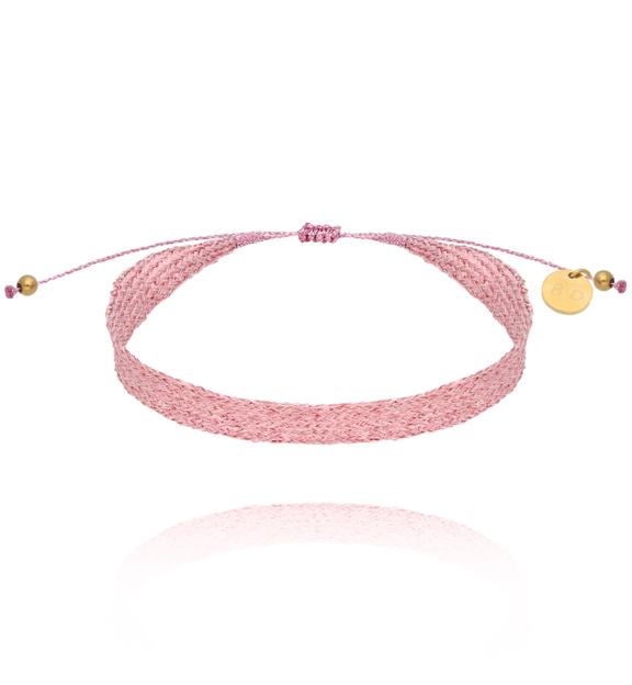 Bransoletka z tasiemką różowe złoto Glow Up BSC1819