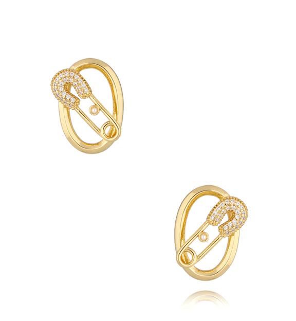 Kolczyki złote z agrafkami Friday KRG0892