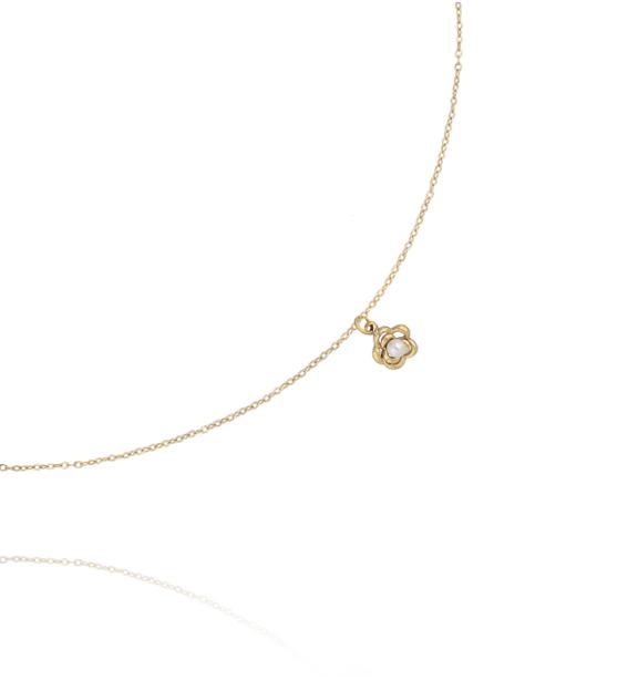 Naszyjnik z kwiatkiem i perełką NSY0786