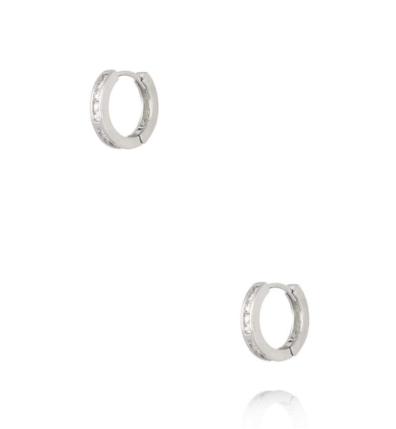 Zestaw srebrnych kolczyków kółek z cyrkoniami KLU0179