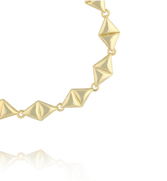 Bransoletka z geometrycznymi elementami w złocie BSS0288