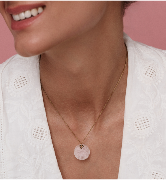 Naszyjnik z kwarcem różowym Island Elegance NPA1228