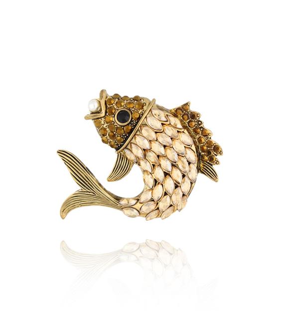 Broszka ze złotą rybką Goldfish BRSS0068