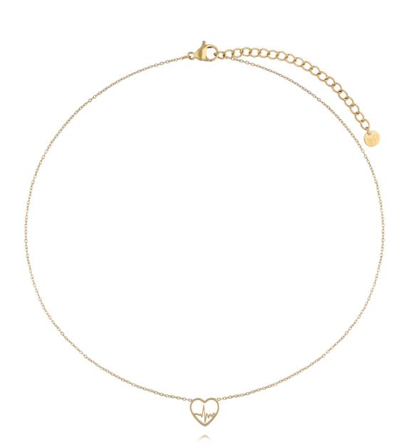 Naszyjnik serce z linią życia złote NSY0782