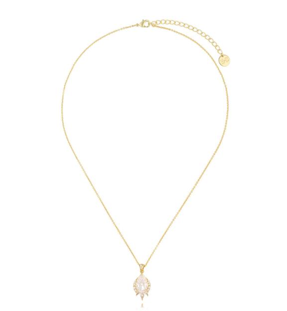 Naszyjnik złoty z kryształkiem NS0329