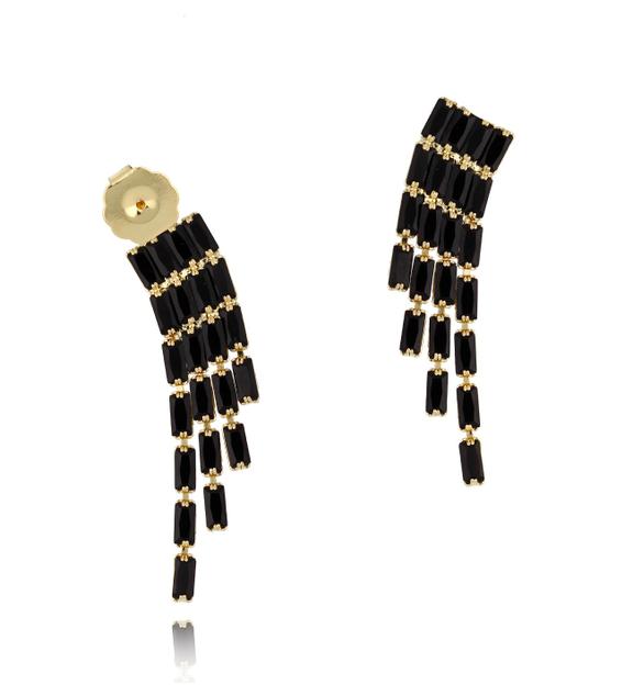 Kolczyki z czarnymi kryształkami Black Meknes KSS1190