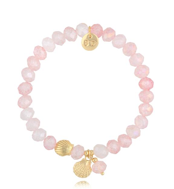 Bransoletka z kryształkami i muszelką Crystal Shell BSH0166