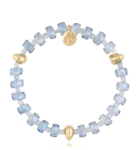 Bransoletka z połyskującymi błękitnymi kryształkami Clear Sky BCY0132