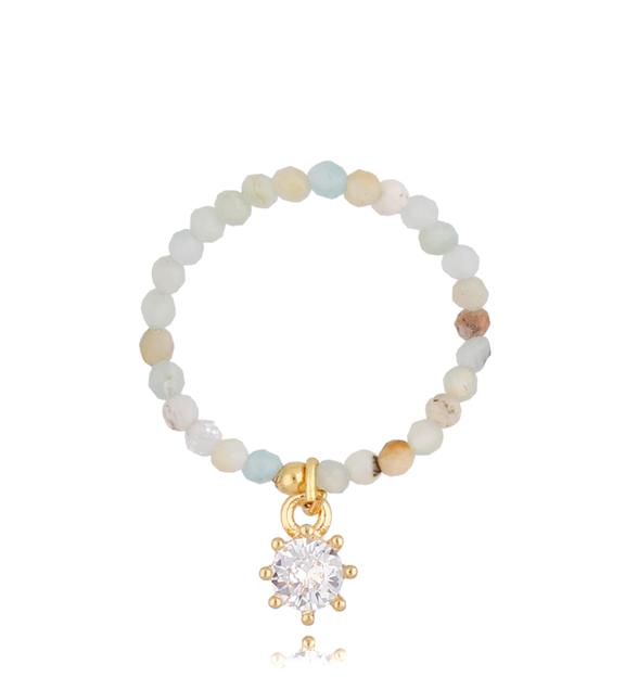 Pierścionek z amazonitami Margaret PTW0304