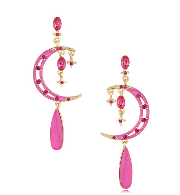 Kolczyki księżyce fuksja Thea KRG0855