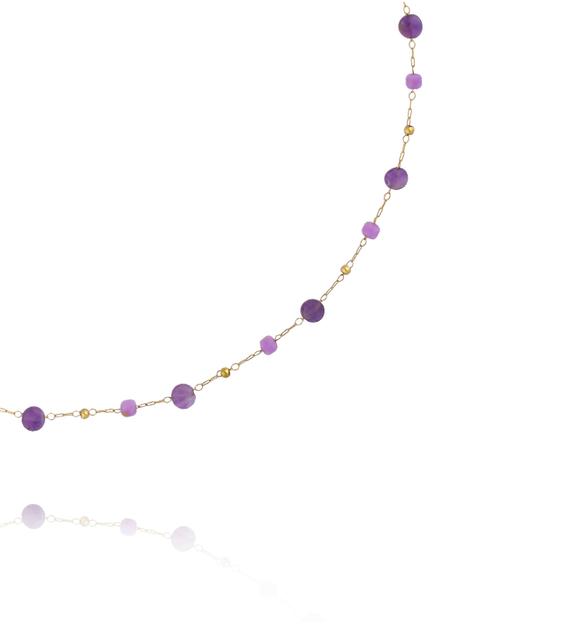 Naszyjnik z fosforytami i ametystami NPA1545