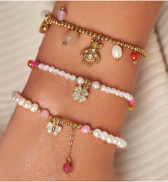 Bransoletka z cyrkoniami i koniczynką Iris BTW2652